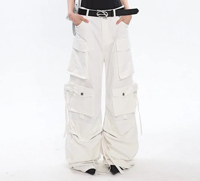 Leny Solid Color High Waist Multi-Pocket Straight-Leg Wide-Leg Cargo Pants Cozy Knit Pants Leny Solid Color High Waist Multi-Pocket Straight-Leg Wide-Leg Cargo Pants Cozy Knit Pants