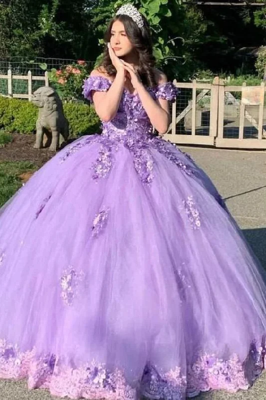 Off Shoulder A-line Floor Length Ball Gown Sweet 16 Dress c3271