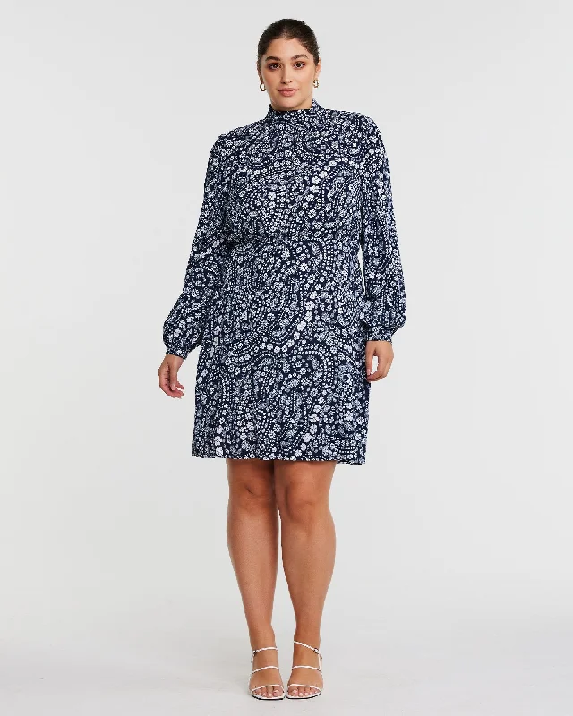 Robin Paisley Dress | NAVY/MILK