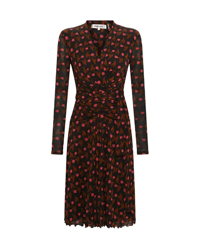 DVF BRENDA DRESS | HEART LEAVES BLK