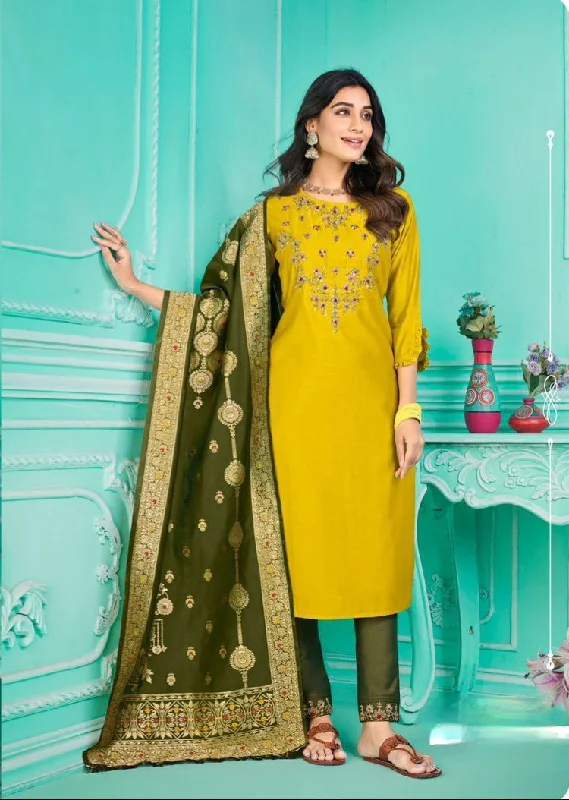 Mustard Yellow-Heena Green