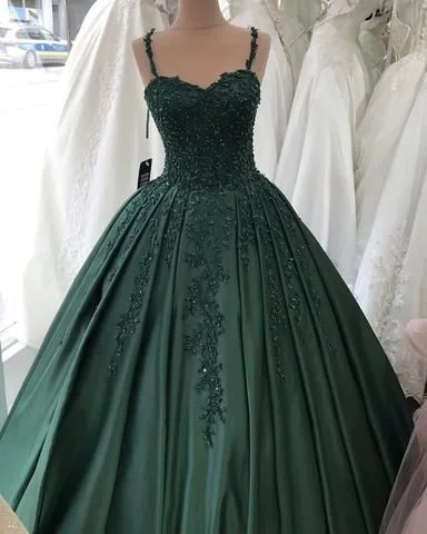 Spaghetti Straps Quinceanera Dresses Sweetheart Ball Gown Lace Beaded c2771