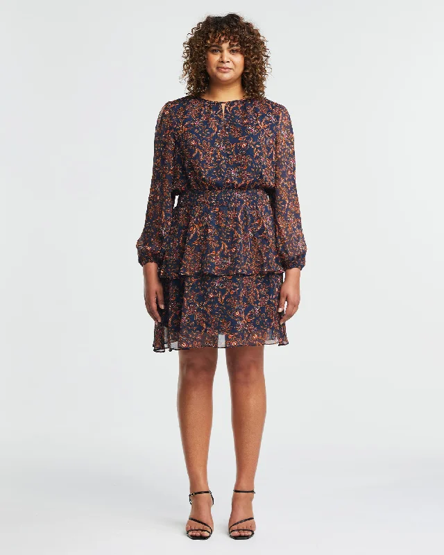 Rivington Floral Dress | ORANGE/NAVY