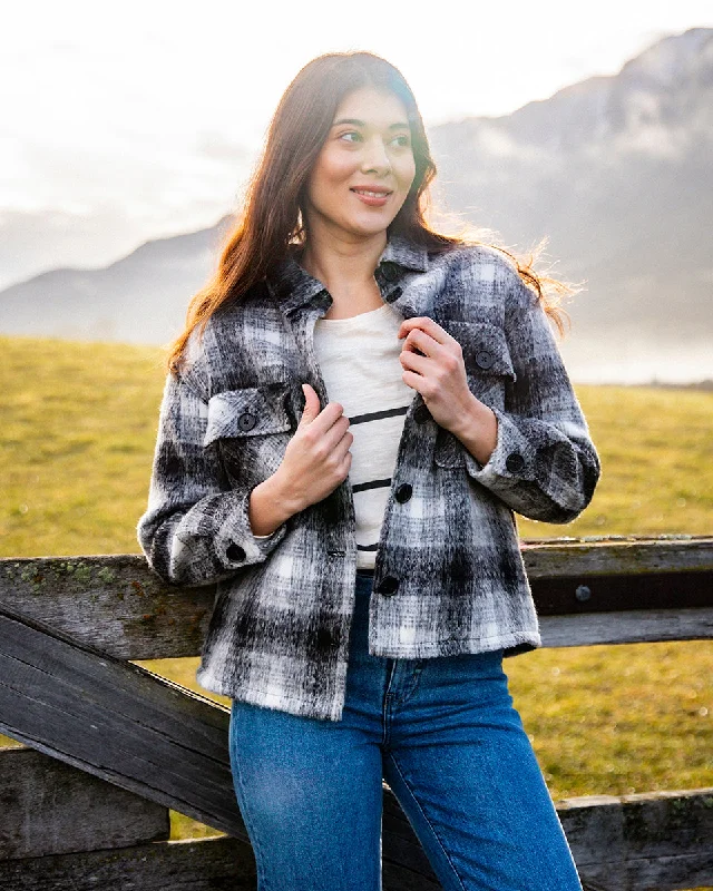 Elm Adventure Check Shacket Playful Puff Blouse