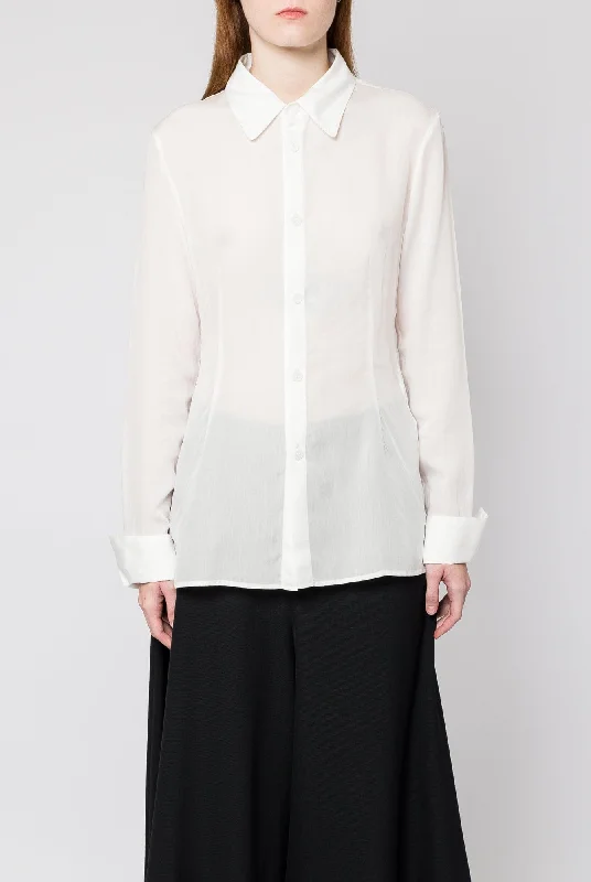 Yohji Yamamoto Sailor Cutting Blouse Lightweight Chiffon Blouse