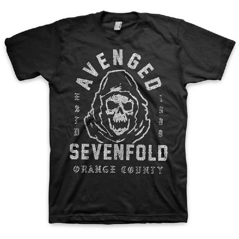 Avenged Sevenfold | Official Band T-Shirt | So Grim Orange County Ribbed T-Shirt High Neck Heavyweight Avenged Sevenfold | Official Band T-Shirt | So Grim Orange County Ribbed T-Shirt High Neck Heavyweight