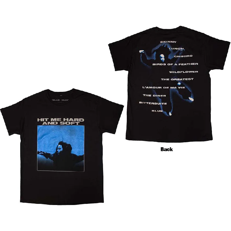Billie Eilish | Official Band T-Shirt | Hit Me Hard And Soft Tracklist (Back Print) Zippered Buttoned Snapped Billie Eilish | Official Band T-Shirt | Hit Me Hard And Soft Tracklist (Back Print) Zippered Buttoned Snapped