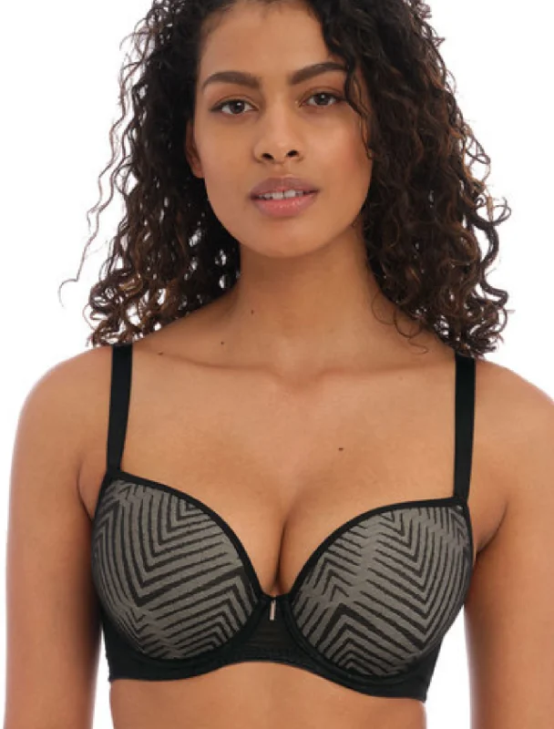 Freya Tailored Underwire Plunge Molded Bra, Black | Black T-Shirt Bra Satin Blend Silk Blend Wool Blend Freya Tailored Underwire Plunge Molded Bra, Black | Black T-Shirt Bra Satin Blend Silk Blend Wool Blend