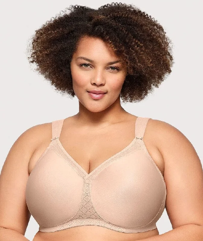 Glamorise Magiclift Seamless Support Wire-Free T-Shirt Bra - Cafe Hooded Caped Shawl Collar Glamorise Magiclift Seamless Support Wire-Free T-Shirt Bra - Cafe Hooded Caped Shawl Collar