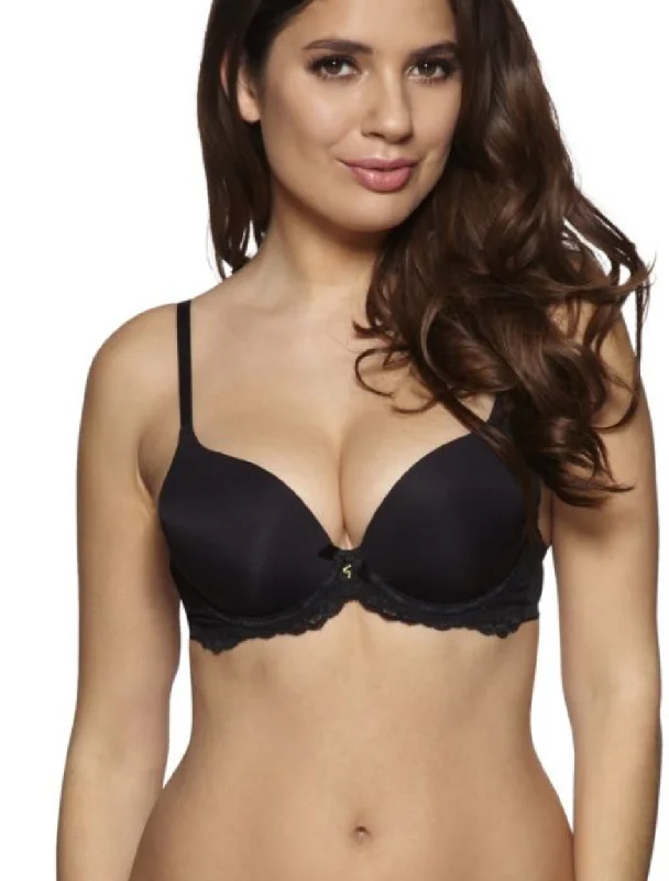 Gossard T-Shirt Bra Underwire Padded Plunge Bra, Black | Gossard T-Shirt Bra in Black Spandex Blend Rayon Blend Denim Blend Gossard T-Shirt Bra Underwire Padded Plunge Bra, Black | Gossard T-Shirt Bra in Black Spandex Blend Rayon Blend Denim Blend