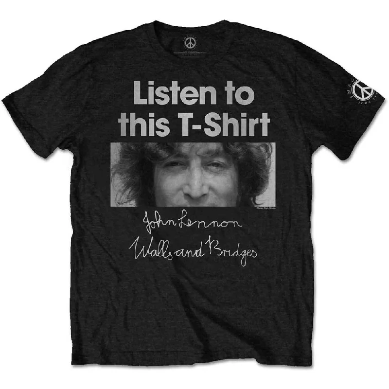 John Lennon | Official Band T-Shirt | Listen Lady Wool Fabric Cashmere Fabric Tweed Fabric John Lennon | Official Band T-Shirt | Listen Lady Wool Fabric Cashmere Fabric Tweed Fabric
