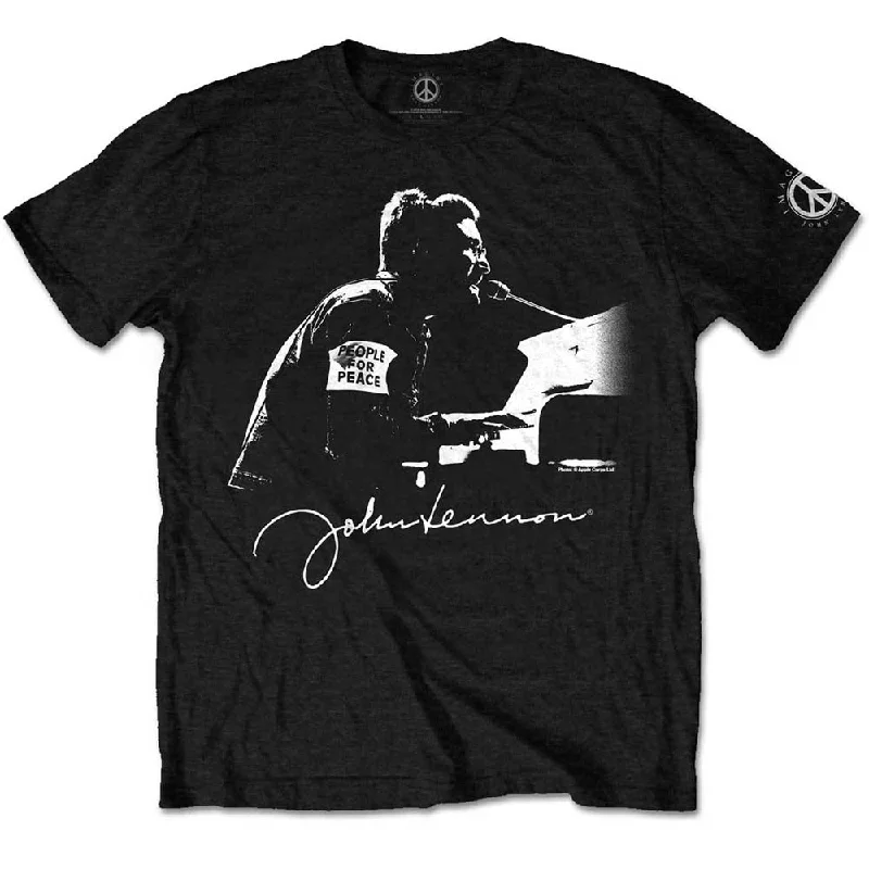 John Lennon | Official Band T-Shirt | People for Peace Satin Fabric Silk Fabric Chiffon Fabric John Lennon | Official Band T-Shirt | People for Peace Satin Fabric Silk Fabric Chiffon Fabric