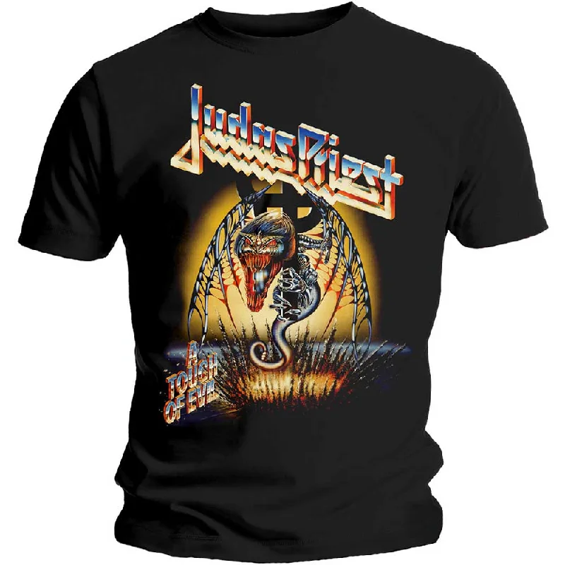 Judas Priest | Official Band T-Shirt | Touch of Evil Graphic T-Shirt Round Neck Polyester Judas Priest | Official Band T-Shirt | Touch of Evil Graphic T-Shirt Round Neck Polyester