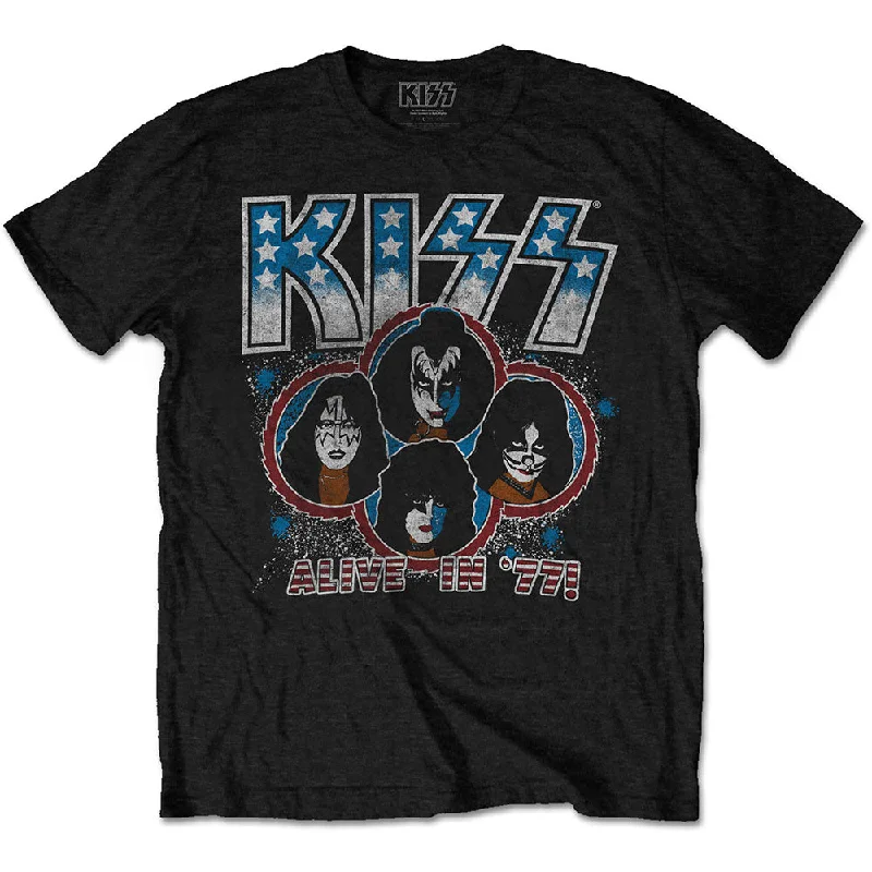 KISS | Official Band T-Shirt | Alive In '77 Rayon Fabric Velvet Fabric Corduroy Fabric KISS | Official Band T-Shirt | Alive In '77 Rayon Fabric Velvet Fabric Corduroy Fabric