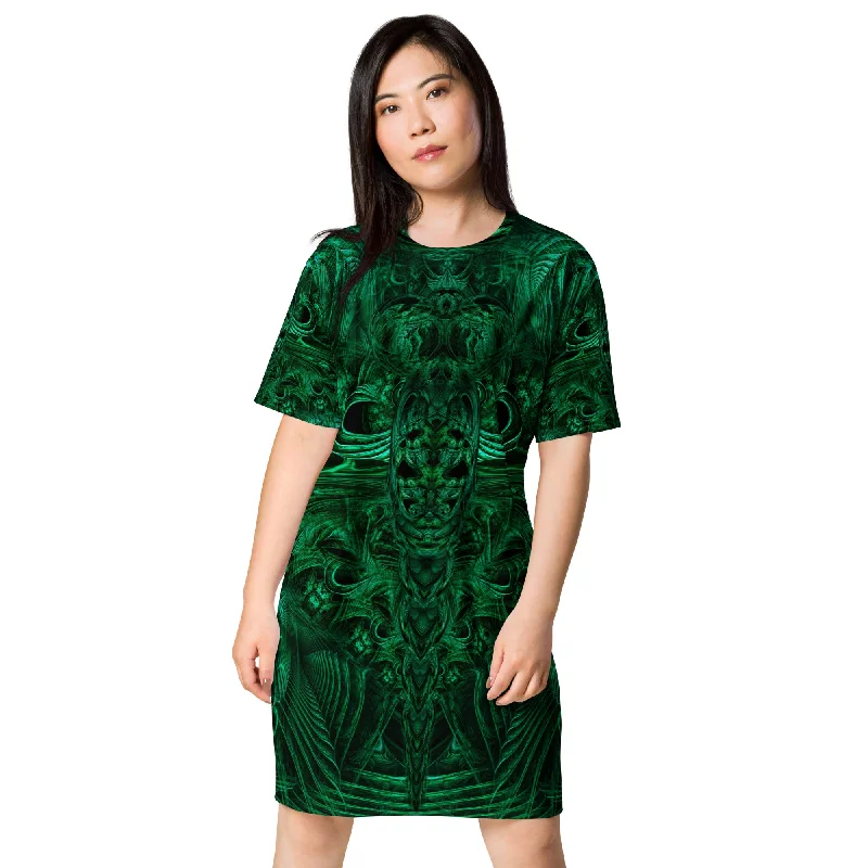 Meganeuropsis T-shirt Dress Silk Blend Satin Velvet