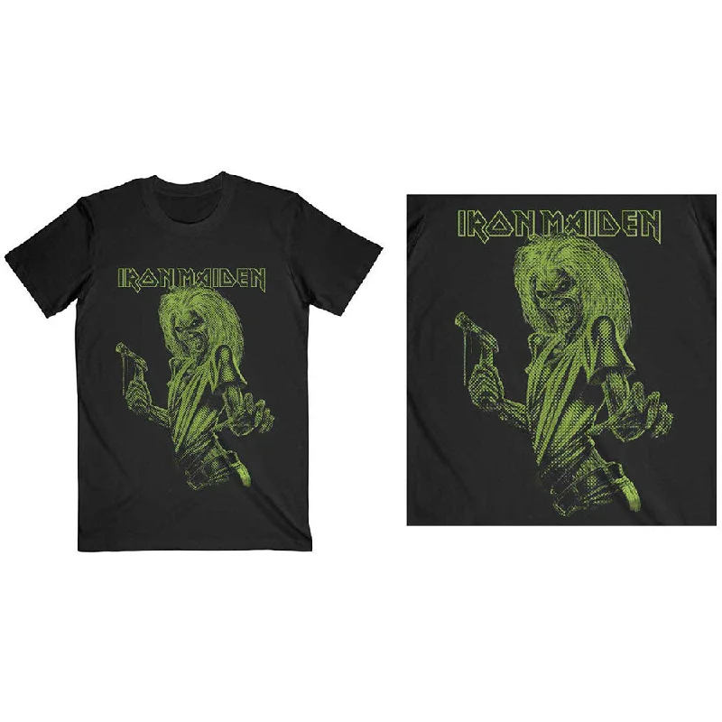 Iron Maiden | Official Band T-Shirt | One Colour Eddie Plaid T-Shirt Polka Dot Checkered Iron Maiden | Official Band T-Shirt | One Colour Eddie Plaid T-Shirt Polka Dot Checkered