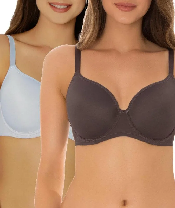 Triumph Gorgeous Luxury T-Shirt 2 Pack Bra - Blue/Grey Welt Pockets Slit Pockets Flap Pockets Triumph Gorgeous Luxury T-Shirt 2 Pack Bra - Blue/Grey Welt Pockets Slit Pockets Flap Pockets