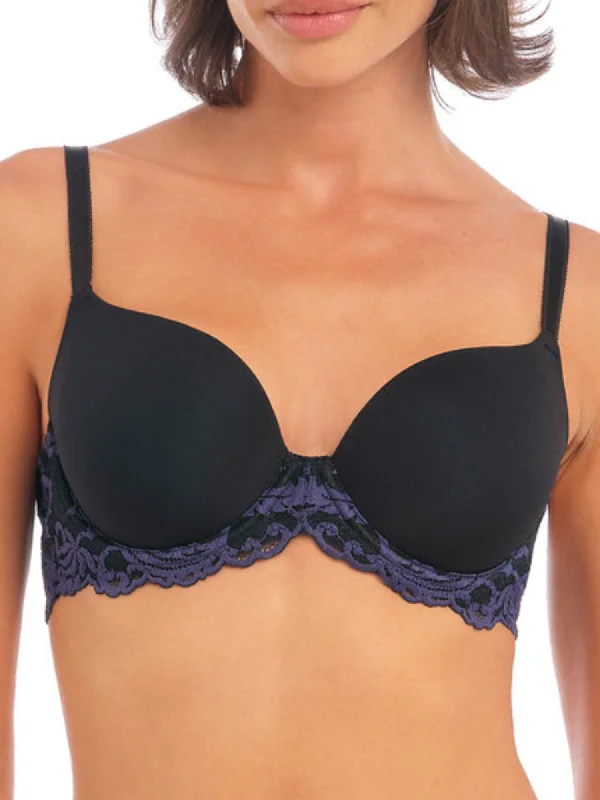 Wacoal Instant Icon Bra Contour Molded Full Figure Underwire, Black Eclipse | Black T-Shirt By Wacoal Lace Blend Ribbed Blend Corduroy Blend Wacoal Instant Icon Bra Contour Molded Full Figure Underwire, Black Eclipse | Black T-Shirt By Wacoal Lace Blend Ribbed Blend Corduroy Blend