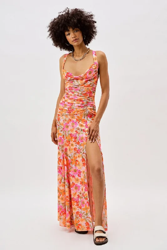 For Love & Lemons Willa Maxi Dress - Pink Floral Fashionable Off-Shoulder Maxi Dress For Love & Lemons Willa Maxi Dress - Pink Floral Fashionable Off-Shoulder Maxi Dress