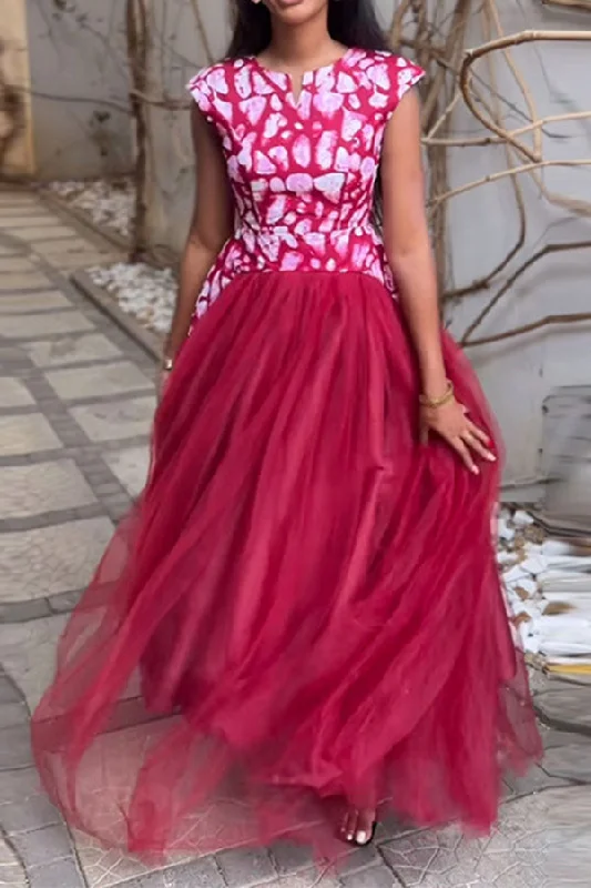 Graphic Print Romantic Tulle Patchwork A-Line Maxi Dress Elegant Wraparound Maxi Dress Graphic Print Romantic Tulle Patchwork A-Line Maxi Dress Elegant Wraparound Maxi Dress