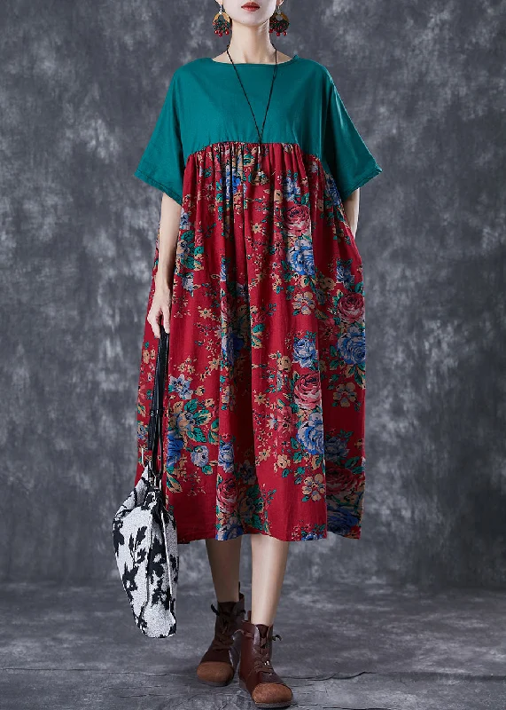 Original Design Colorblock Oversized Patchwork Cotton Maxi Dresses Summer Classic V-Neck Maxi Dress Original Design Colorblock Oversized Patchwork Cotton Maxi Dresses Summer Classic V-Neck Maxi Dress