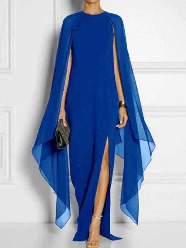 Special Round Neck with Cover-Up Maxi Dress Evening Dress Comfortable Maxi Dress with Sleeves Special Round Neck with Cover-Up Maxi Dress Evening Dress Comfortable Maxi Dress with Sleeves