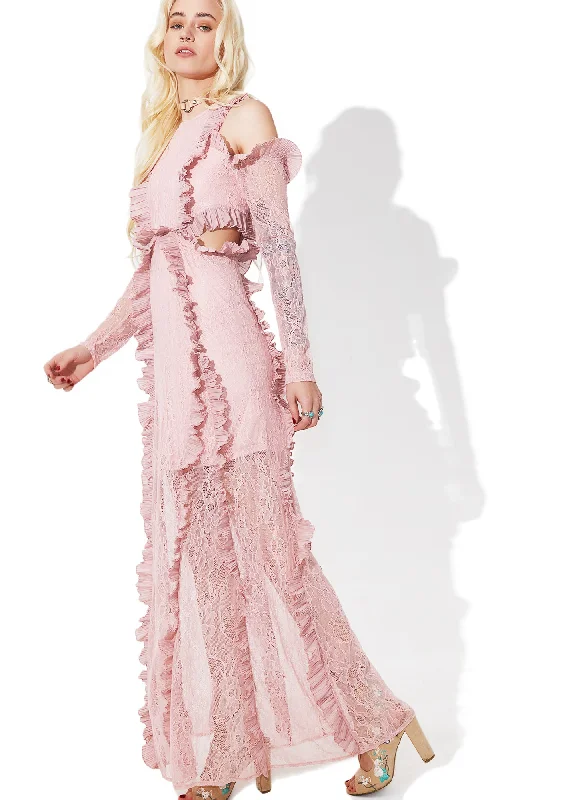 Tribute Ruffled Maxi Dress Trendy Floral Print Maxi Dress