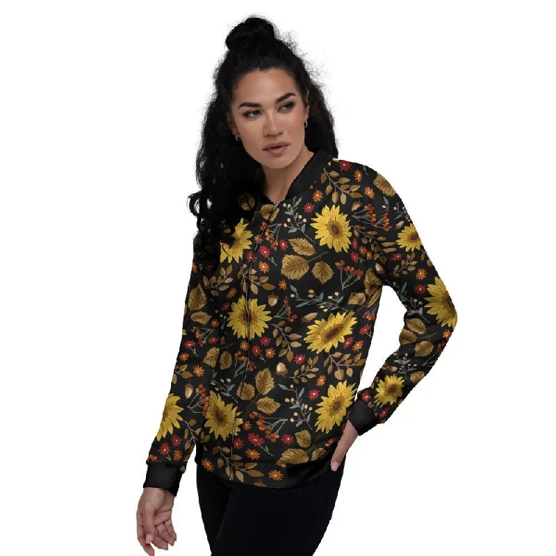 Autumn Sunflower Women's Bomber Jacket Belted Jacket Elasticated Jacket Padded Jacket Autumn Sunflower Women's Bomber Jacket Belted Jacket Elasticated Jacket Padded Jacket