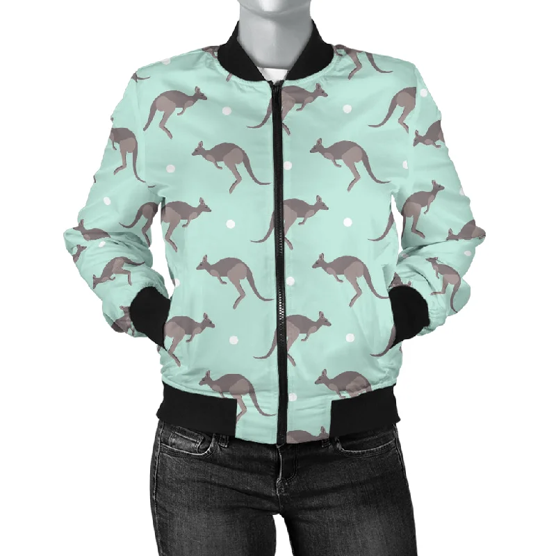 Kangaroo Pattern Background Women'S Bomber Jacket Trench Coat Raincoat Waterproof Jacket Kangaroo Pattern Background Women'S Bomber Jacket Trench Coat Raincoat Waterproof Jacket