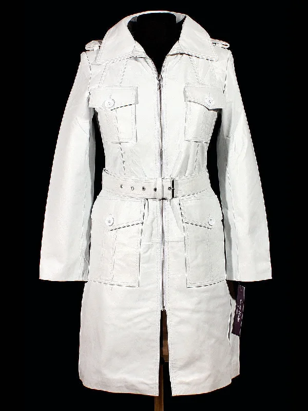 Koza Leathers Women's Genuine Lambskin Trench Coat Real Leather Jacket TC002 Herringbone Jacket Checkered Jacket Solid Jacket Koza Leathers Women's Genuine Lambskin Trench Coat Real Leather Jacket TC002 Herringbone Jacket Checkered Jacket Solid Jacket