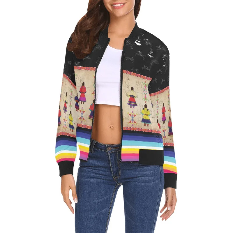 Ledger Round Dance Midnight Bomber Jacket for Women Satin Jacket Silk Jacket Chiffon Jacket Ledger Round Dance Midnight Bomber Jacket for Women Satin Jacket Silk Jacket Chiffon Jacket