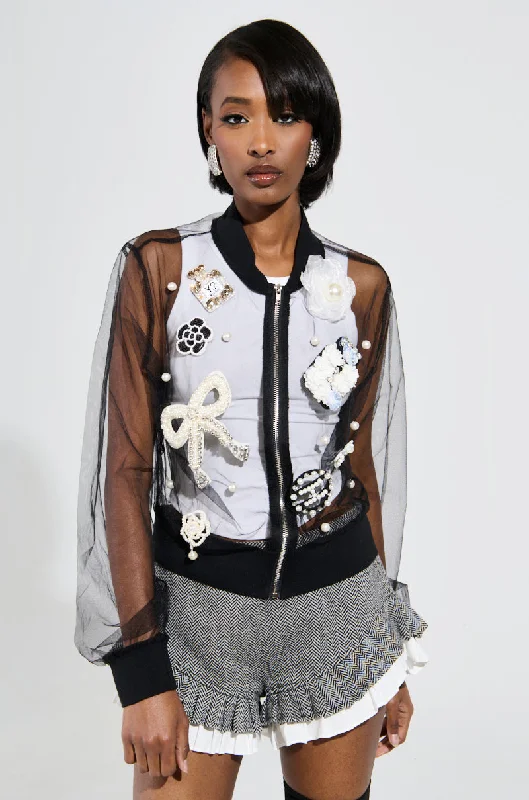 LOOK AT ME GO MESH BOMBER JACKET Notch Collar Jacket Peter Pan Collar Jacket Cowl Neck Jacket LOOK AT ME GO MESH BOMBER JACKET Notch Collar Jacket Peter Pan Collar Jacket Cowl Neck Jacket