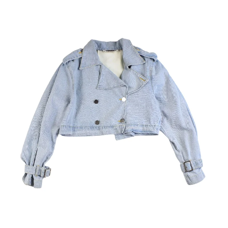 Rotate Cropped Denim Jacket - Women's O/S Striped Jacket Polka Dot Jacket Floral Jacket Rotate Cropped Denim Jacket - Women's O/S Striped Jacket Polka Dot Jacket Floral Jacket