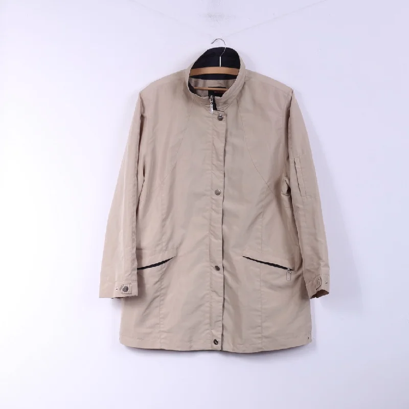Valino Sport Womens 42 XL Jacket Beige Plain Full Zipper Classic Light Coat Top Fleece Jacket Down Jacket Parka Valino Sport Womens 42 XL Jacket Beige Plain Full Zipper Classic Light Coat Top Fleece Jacket Down Jacket Parka