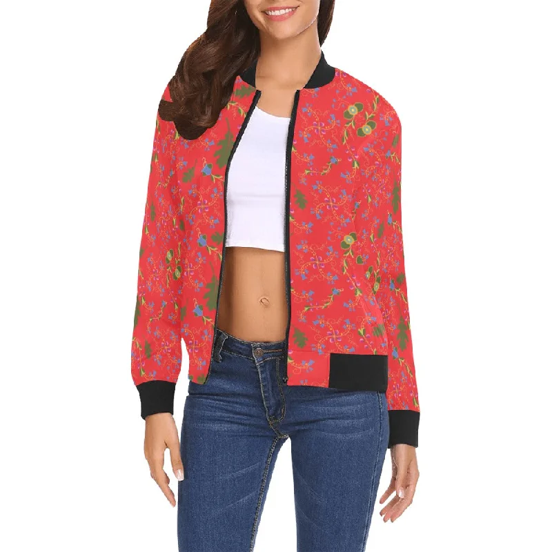 Vine Life Scarlet Bomber Jacket for Women Striped Jacket Polka Dot Jacket Floral Jacket Vine Life Scarlet Bomber Jacket for Women Striped Jacket Polka Dot Jacket Floral Jacket