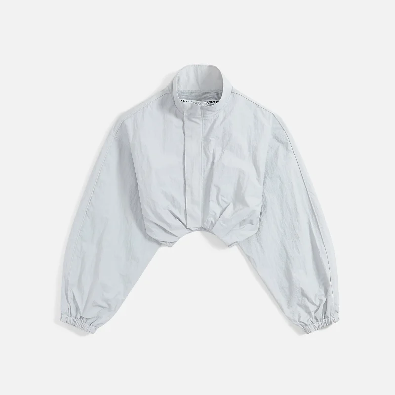 Alexander Wang Bolero Track Jacket - Light Grey / White Snapped Jacket Toggled Jacket Drawstring Jacket Alexander Wang Bolero Track Jacket - Light Grey / White Snapped Jacket Toggled Jacket Drawstring Jacket