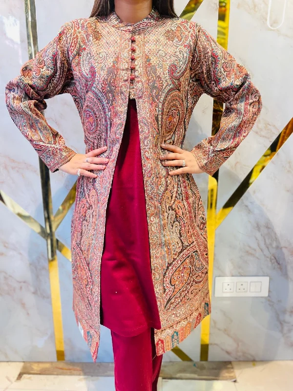 Beautiful Kashmiri kani winter 🥶 Ready made jacket suit Zippered Jacket Buttoned Jacket Snapped Jacket Beautiful Kashmiri kani winter 🥶 Ready made jacket suit Zippered Jacket Buttoned Jacket Snapped Jacket