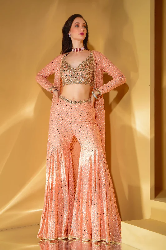 Embroidered top Gharara and matching Jacket One-Shoulder Jacket Off-the-Shoulder Jacket Asymmetrical Jacket Embroidered top Gharara and matching Jacket One-Shoulder Jacket Off-the-Shoulder Jacket Asymmetrical Jacket
