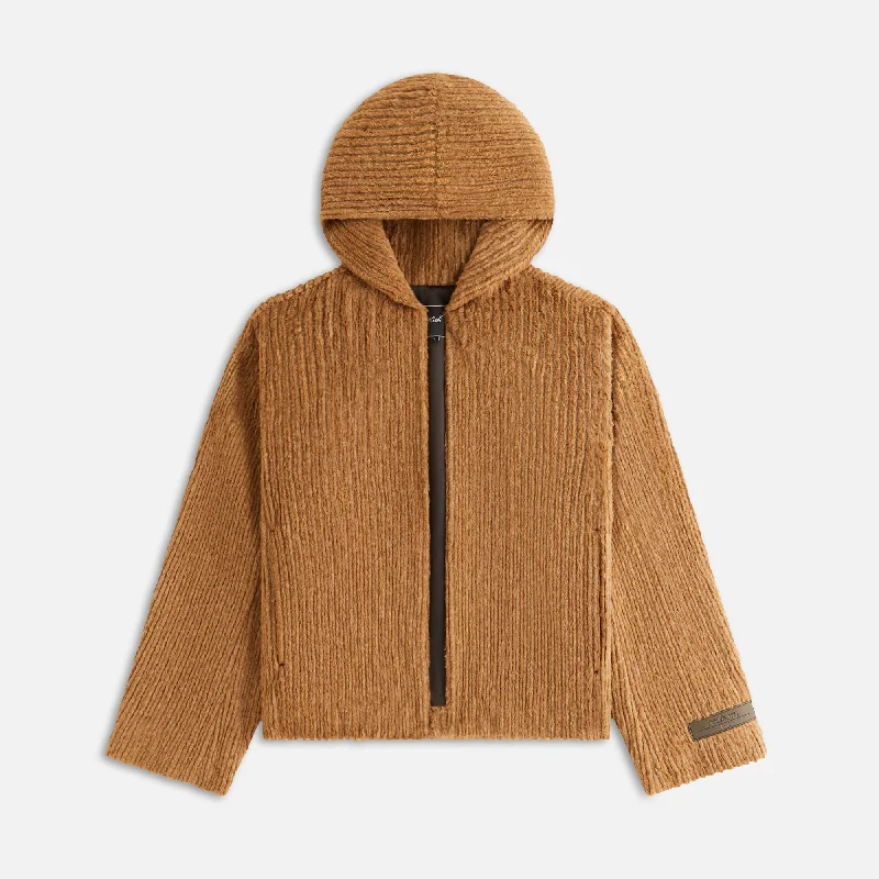 Kith Women Harlyn Hooded Fur Jacket - Millet Elasticated Jacket Padded Jacket Insulated Jacket Kith Women Harlyn Hooded Fur Jacket - Millet Elasticated Jacket Padded Jacket Insulated Jacket