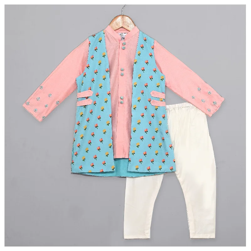 Pre-Order: Pink Kurta with Long Open Nehru Jacket Set Collared Jacket Crew Neck Jacket Turtle Neck Jacket Pre-Order: Pink Kurta with Long Open Nehru Jacket Set Collared Jacket Crew Neck Jacket Turtle Neck Jacket