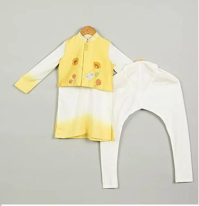 Pre-Order: Yellow Shaded Kurta with Embroidered Jacket Set Ribbed Jacket Pleated Jacket Ruffled Jacket Pre-Order: Yellow Shaded Kurta with Embroidered Jacket Set Ribbed Jacket Pleated Jacket Ruffled Jacket