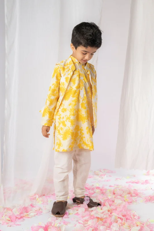 Pre-Order: Yellow White Floral Kurta Nehru Jacket Set Wool Jacket Cashmere Jacket Tweed Jacket Pre-Order: Yellow White Floral Kurta Nehru Jacket Set Wool Jacket Cashmere Jacket Tweed Jacket