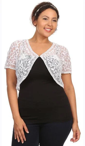 Lace Bolero Jacket Short Sleeve by COC TN167 Satin Fabric Silk Fabric Chiffon Fabric Lace Bolero Jacket Short Sleeve by COC TN167 Satin Fabric Silk Fabric Chiffon Fabric