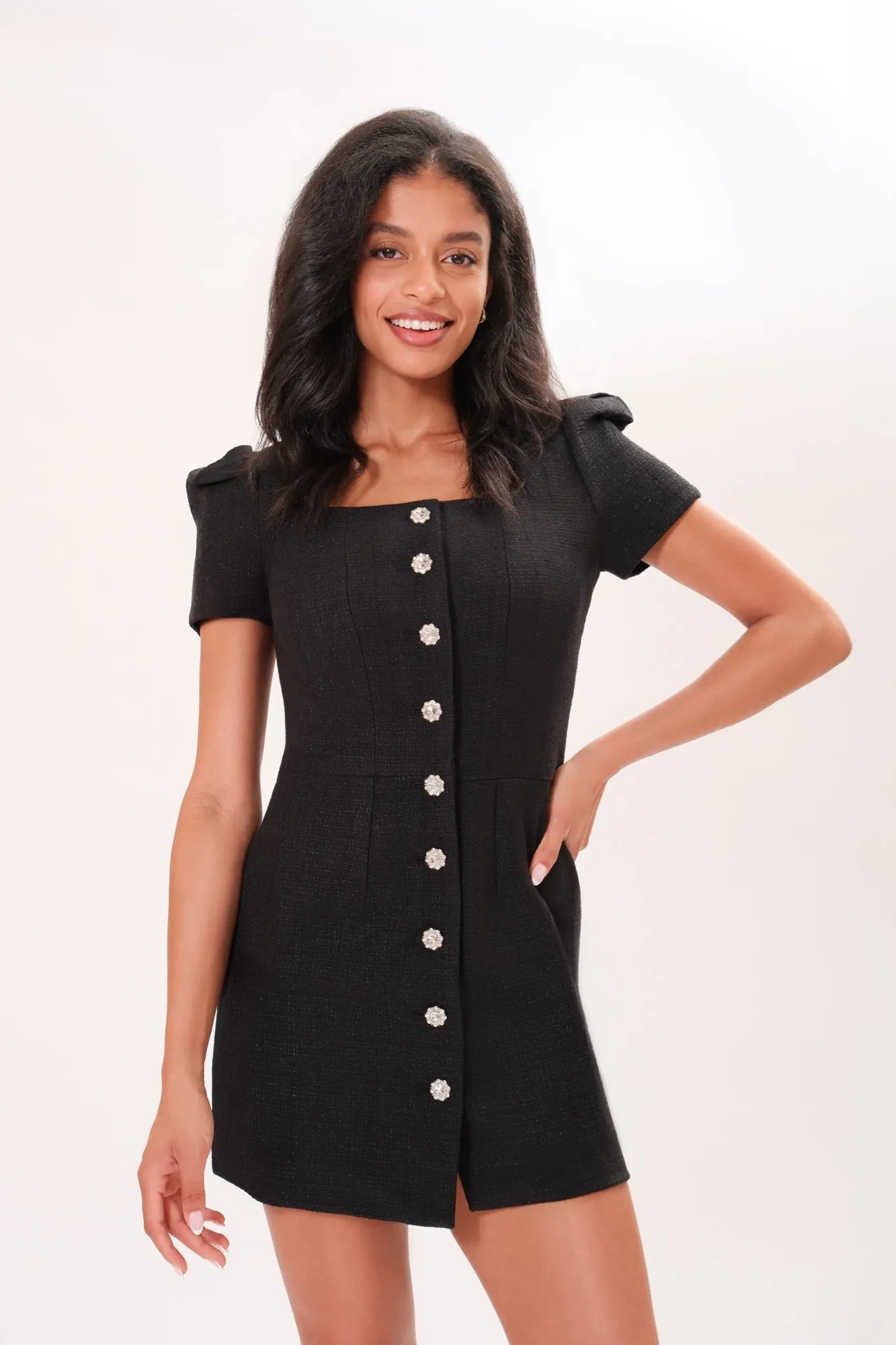AMELIE TWEED DRESS (NOIR)
