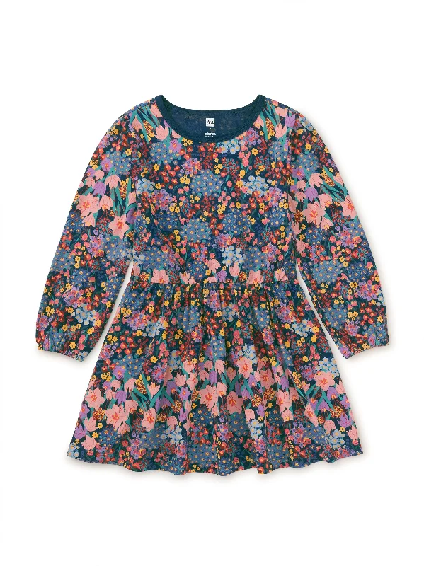 Blouson Sleeve Pocket Dress - Saffron Botanical