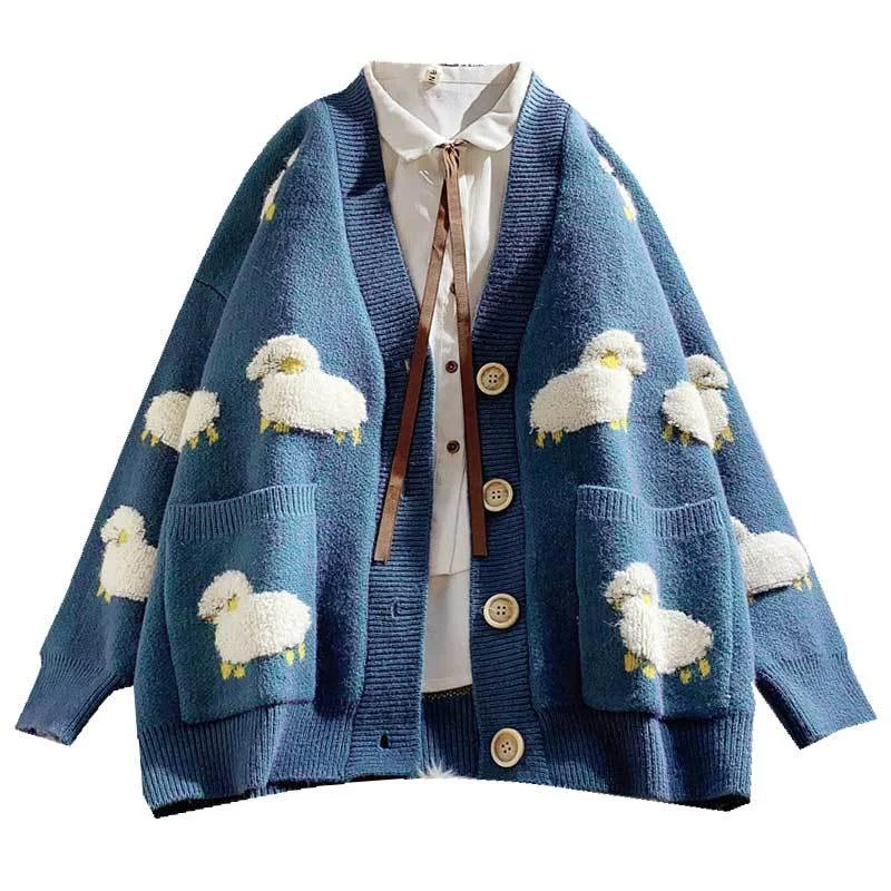 Autumn Sweater Casual Cartoon Sweaters For Women Elastic Womens Cotton Full Sleeve Embroidery Sheep Fashion Clothe Big Size Sequined Glittery Shiny Autumn Sweater Casual Cartoon Sweaters For Women Elastic Womens Cotton Full Sleeve Embroidery Sheep Fashion Clothe Big Size Sequined Glittery Shiny