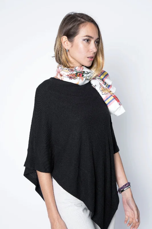 Classic Poncho Sweater Wrap in Regular Length Stretchy Elastic Breathable