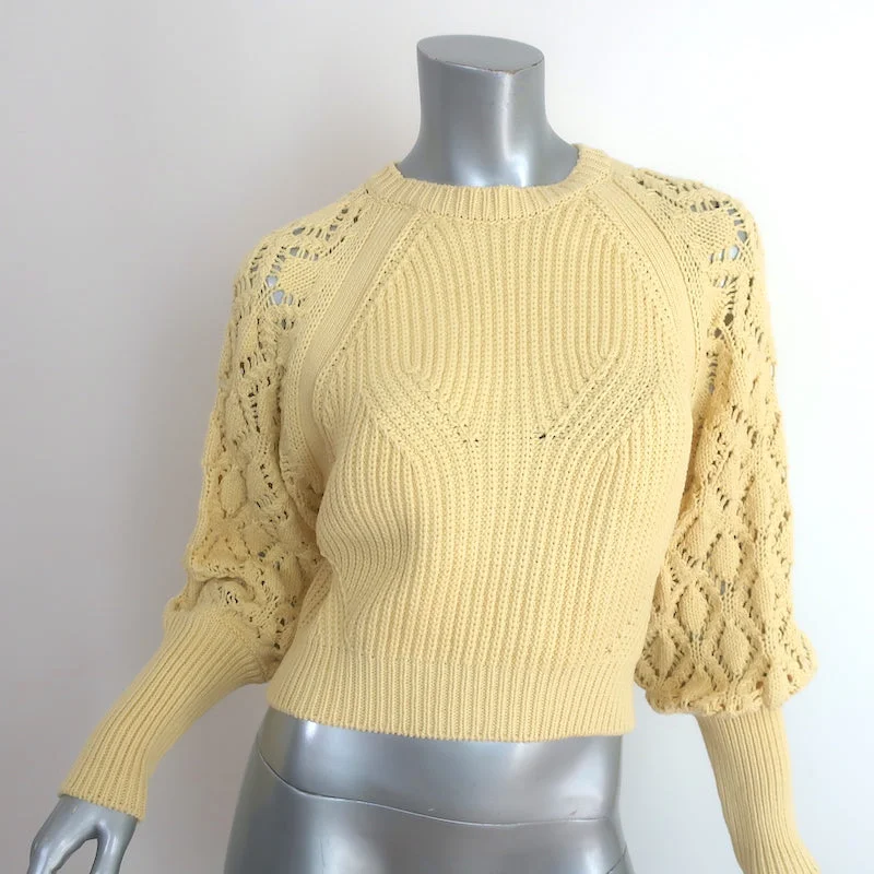 Jonathan Simkhai Sweater Rosemarie Buttercup Directional Rib Knit Size Small Oversized Loose Flowy Jonathan Simkhai Sweater Rosemarie Buttercup Directional Rib Knit Size Small Oversized Loose Flowy