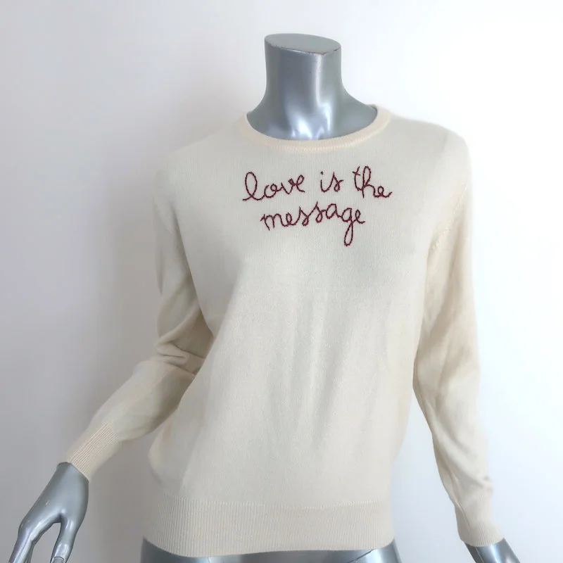 Lingua Franca Love is the Message Cashmere Sweater Cream Size Extra Small Thin Thick Dense Lingua Franca Love is the Message Cashmere Sweater Cream Size Extra Small Thin Thick Dense