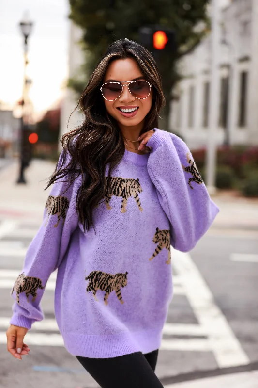 FINAL SALE - Tame My Heart Lavender Tiger Oversized Sweater Satin Fabric Silk Fabric Chiffon Fabric FINAL SALE - Tame My Heart Lavender Tiger Oversized Sweater Satin Fabric Silk Fabric Chiffon Fabric